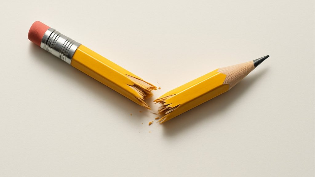 a broken pencil snapping as a result of teen boy's oppositional defiant disorder