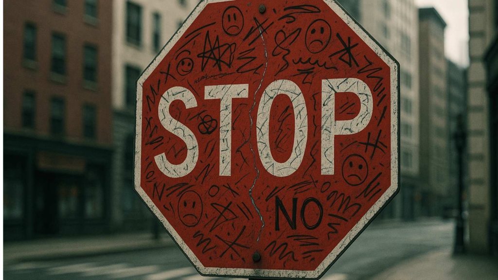 oppositional defiant disorder represented by a stop sign