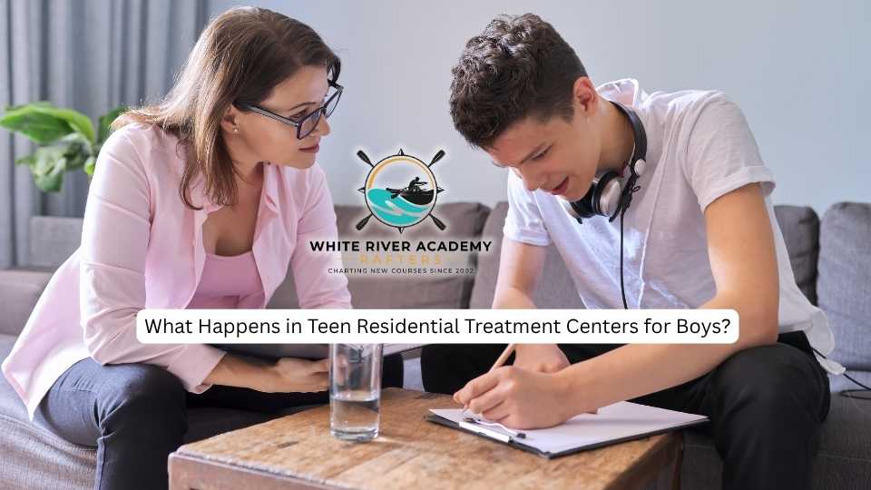 a boy experiences therapy in a teen residential treatment center.