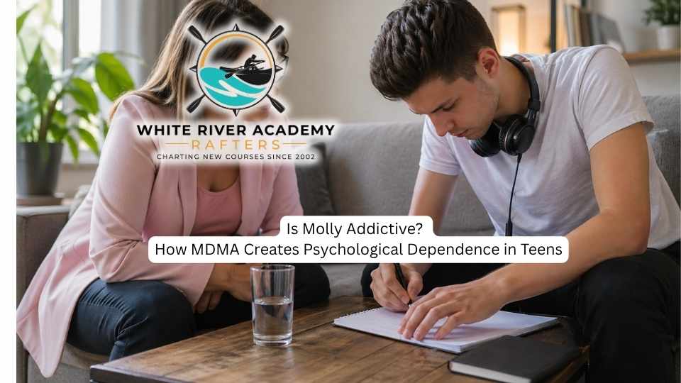 Is Molly Addictive How MDMA Creates Psychological Dependence in Teens hero image of a teen boy getting therapy.